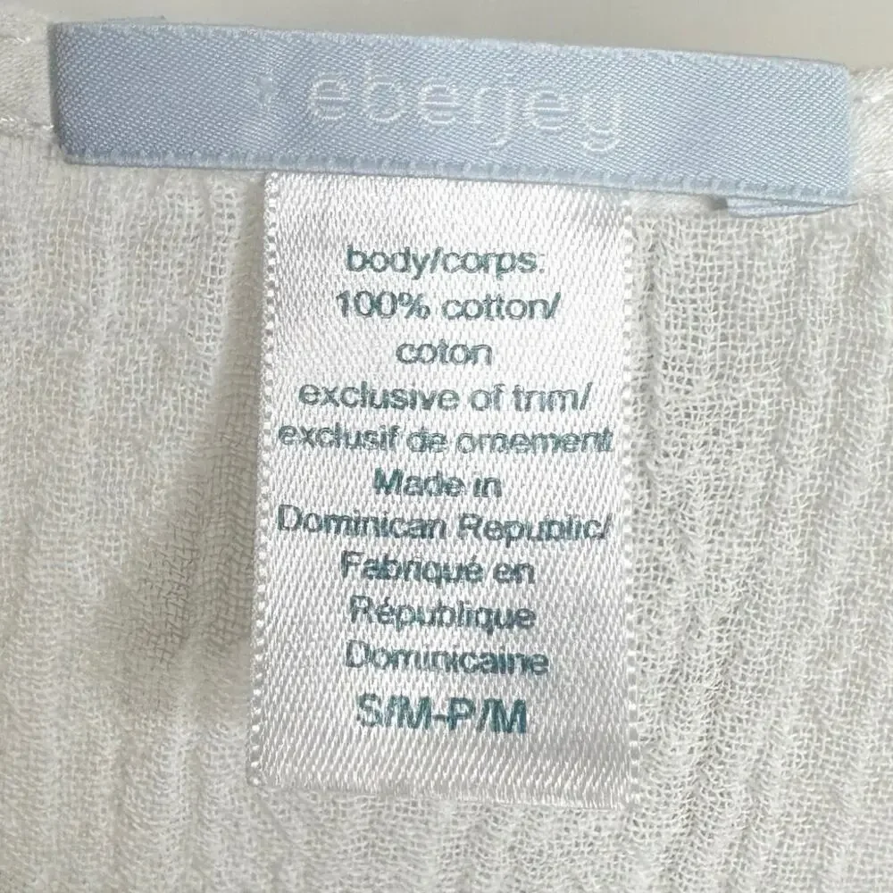 Eberyjey Lace Trim Tunic Women's White Size Small Medium